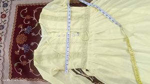 Yellow Midi Dress With Frill Sleeves