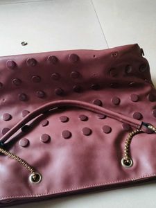 leather Mauve Shoulder Bag