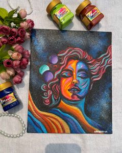 Abstract Woman Space Canvas Painting