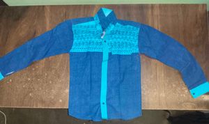 Stylish Blue Patterned Shirt