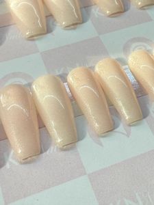 Off White Shimmering Press On Nails