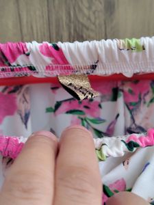 Korean Floral Frilled Tube Top