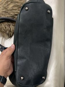 Prada Black Leather Tote Bag