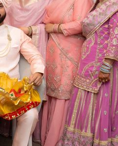 Peach Embroidered Sharara Suit