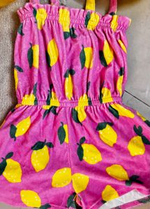 HNM Fleece Lemon Print Romper