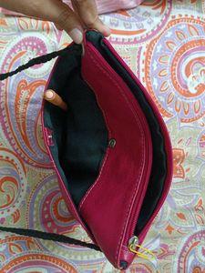 Pink Crossbody Leather Bag