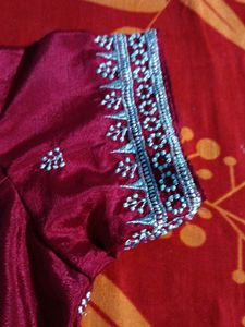 Karva Chauth Special Embroidery Saree With Blouse