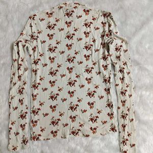 Forever 21 Floral Print Long Sleeve Top
