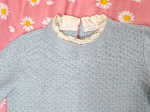 Cute Blue Knit Sweater