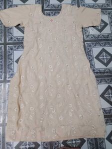 Short Cream Colour Kurti