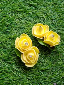 Yellow Flower Hair Clips