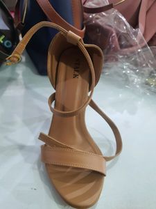 Tan Pencil High Heeled Sandals