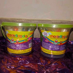 Modelling Clay( 8 colors & 3 moulds)- pack of 2