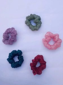 Colorful Scrunchie Hair Ties (Set of 5)