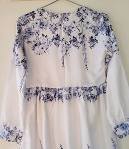 Women White Floral Mini Dress