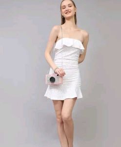 Chic White Bodycon Mini Dress🤍