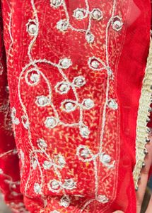 Elegant Red Floral Saree