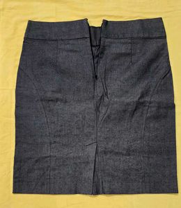 Gray Pinstripe Pencil Skirt