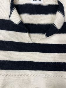 MINETTE Striped Polo Sweater