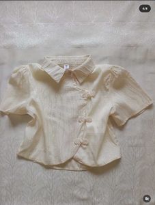 Elegant Chinese Style White Blouse
