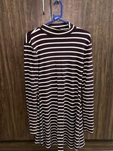 Striped Turtleneck Long Sleeve Dress (From Dubai)