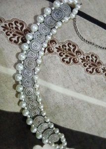 White Pearl Oxidized Necklace