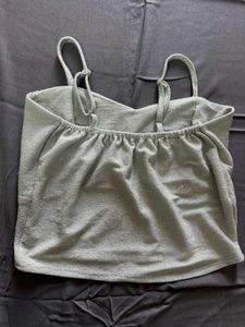 Silver Shined Cropped Cami Top