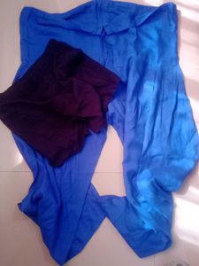 Blue salwar and black shorts