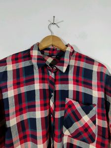 Navy Blue Checkered Shirt