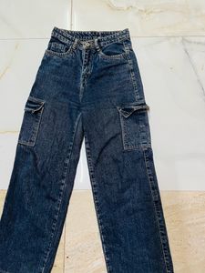 Straight Leg Cargo Jeans
