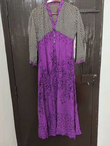 Floral Print Kurta purple 🟣