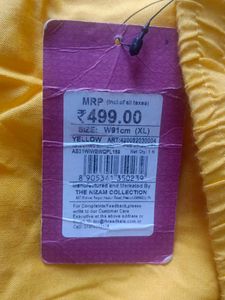 Yellow Elastic Waist Pants