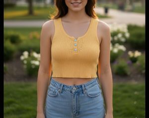 Cute Yellow Crop Tank Top