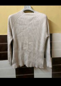 Cream Ribbed Sweatshirt