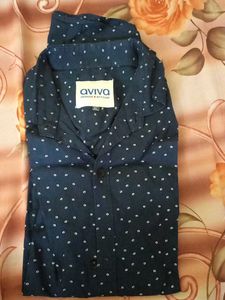Aviva Navy Blue Polka Dot Shirt