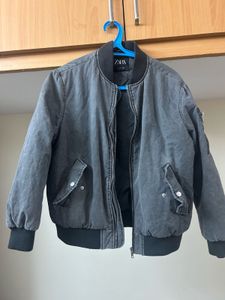 Zara Grey Bomber Jacket