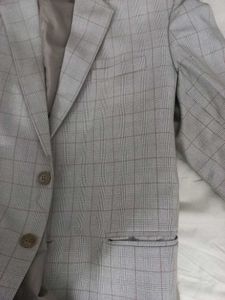 Men&#39;s Beige Plaid Blazer