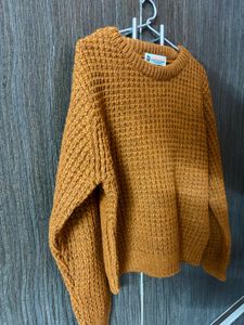 Mustard Knit Cropped Sweater