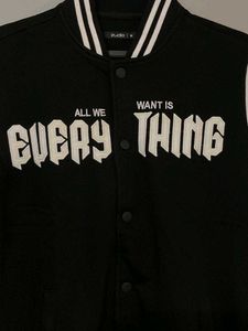 ZUDIO Unisex Premium Black Varsity jacket