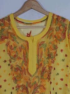 Yellow Lucknowi Kurti
