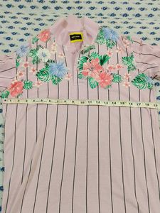 Floral Striped Short Sleeve Shirt
