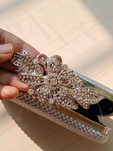Silver Clutch With A Strap