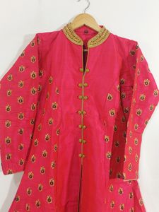 Pink &amp; Navy Ethnic Skirt Kurta Set (Women's)