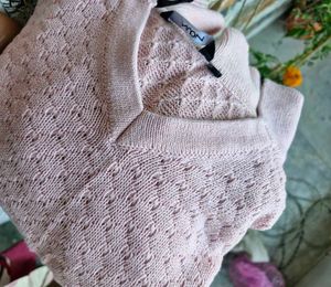 Pink Knit Turtleneck Sweater