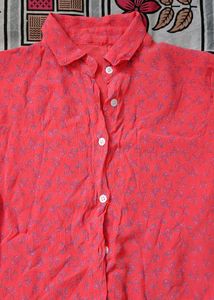 Floral Printed Cropped Shirt