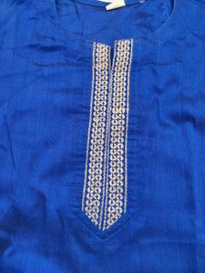Navy Blue And Golden Kurti
