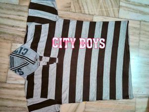 Boys Stripes Collar T-Shirt Half Sleeves