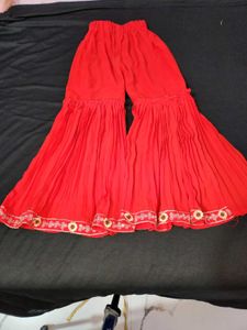 Red sharara suit