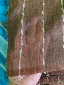 Beautiful Brown Linen Saree