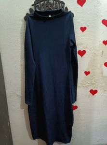 Brand -Tokyo Talkies                                    Size-small      Stretchable Material Comfortable For S Size People Navy Blue Kintted Dress